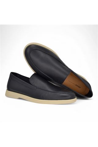 Mocassino uomo in pelle colore blu notte. FRAU | 32P0-PELLE BLU